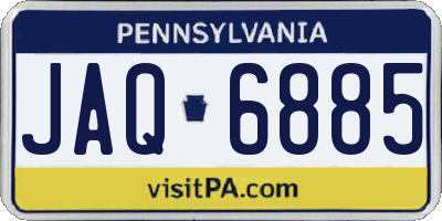 PA license plate JAQ6885