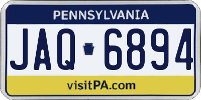 PA license plate JAQ6894
