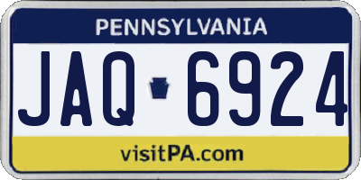 PA license plate JAQ6924