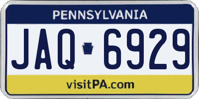 PA license plate JAQ6929