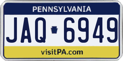 PA license plate JAQ6949