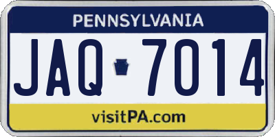 PA license plate JAQ7014