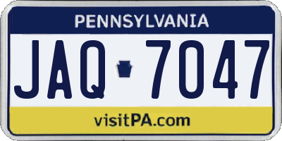 PA license plate JAQ7047