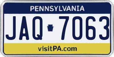 PA license plate JAQ7063