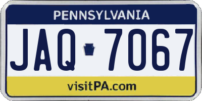 PA license plate JAQ7067