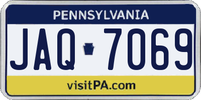 PA license plate JAQ7069