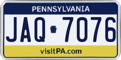 PA license plate JAQ7076