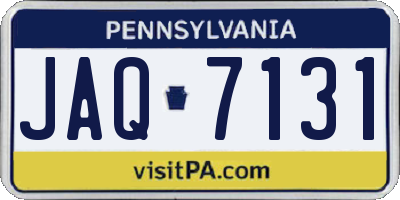 PA license plate JAQ7131