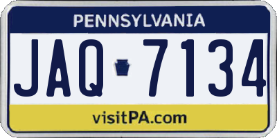 PA license plate JAQ7134