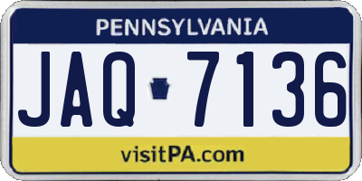 PA license plate JAQ7136