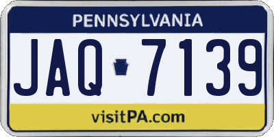PA license plate JAQ7139