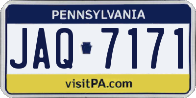 PA license plate JAQ7171