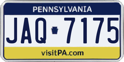 PA license plate JAQ7175
