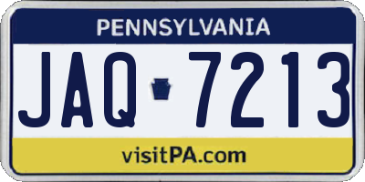 PA license plate JAQ7213