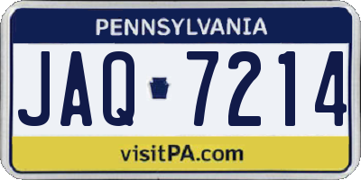 PA license plate JAQ7214