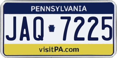 PA license plate JAQ7225