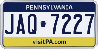 PA license plate JAQ7227