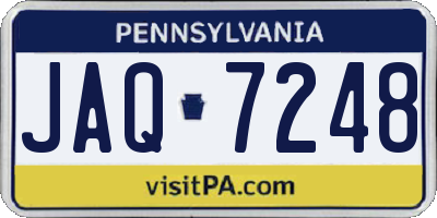PA license plate JAQ7248