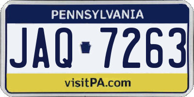 PA license plate JAQ7263
