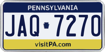PA license plate JAQ7270