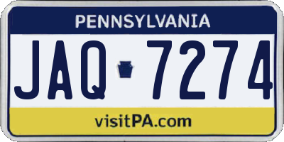PA license plate JAQ7274