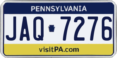 PA license plate JAQ7276