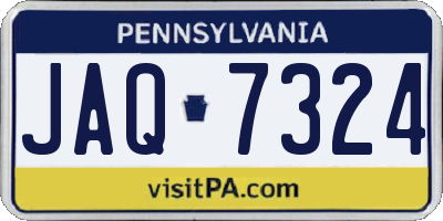 PA license plate JAQ7324