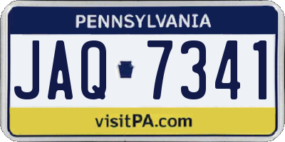 PA license plate JAQ7341