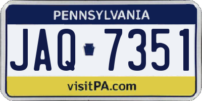 PA license plate JAQ7351