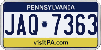 PA license plate JAQ7363