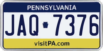 PA license plate JAQ7376
