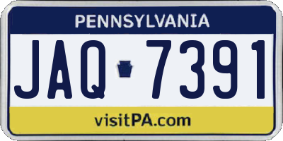 PA license plate JAQ7391