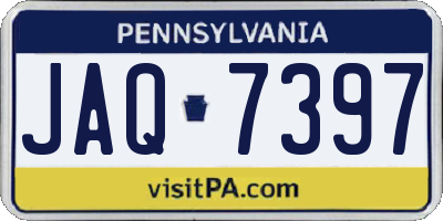 PA license plate JAQ7397