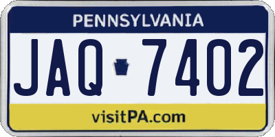 PA license plate JAQ7402