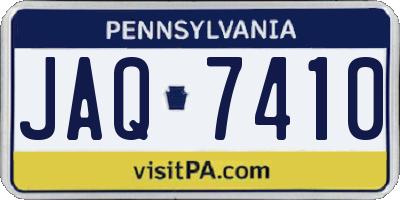 PA license plate JAQ7410