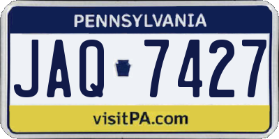PA license plate JAQ7427