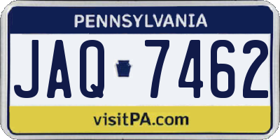 PA license plate JAQ7462