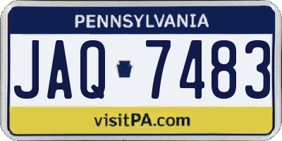 PA license plate JAQ7483