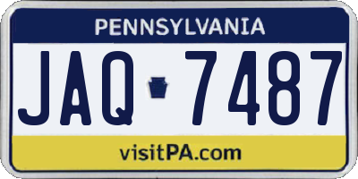 PA license plate JAQ7487