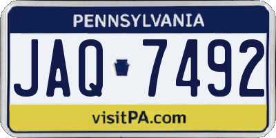 PA license plate JAQ7492