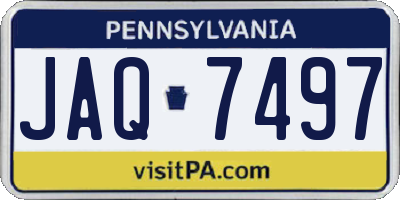 PA license plate JAQ7497