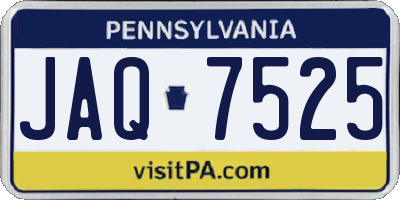 PA license plate JAQ7525