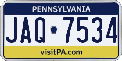 PA license plate JAQ7534