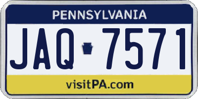 PA license plate JAQ7571