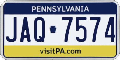 PA license plate JAQ7574