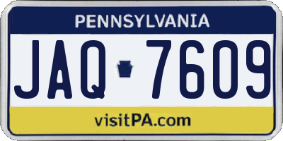 PA license plate JAQ7609