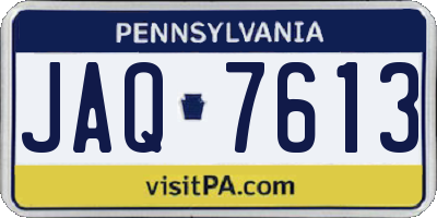 PA license plate JAQ7613