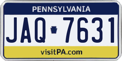 PA license plate JAQ7631