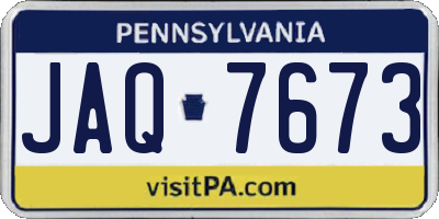 PA license plate JAQ7673