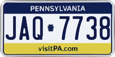 PA license plate JAQ7738